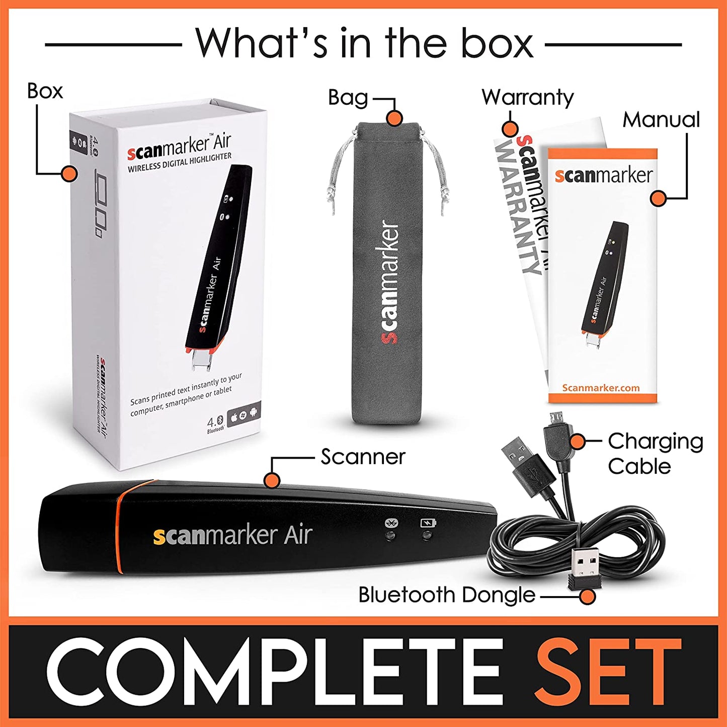 Air Reading Pen & Scanning Translator | Multilingual Support for Dyslexia, Educators, and Professionals - Compatible with Mac, Windows, iOS & Android