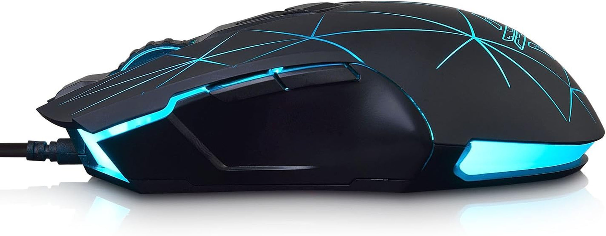 AJ52 Watcher RGB Gaming Mouse - Ergonomic Design, 7 Programmable Buttons, LED Backlit, Compatible with Windows, Mac OS, and Linux, Star Black