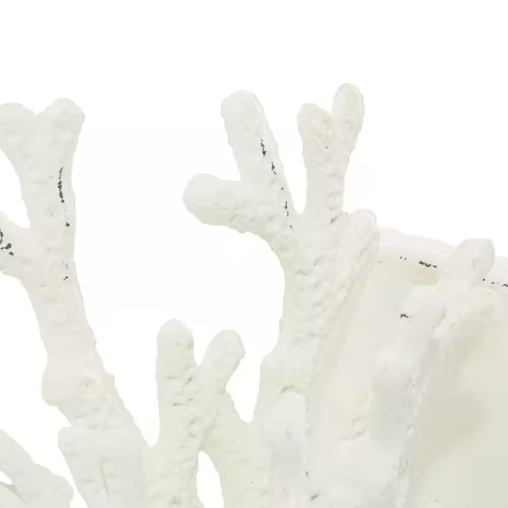 White Metal Coral Bookends (Set of 2)