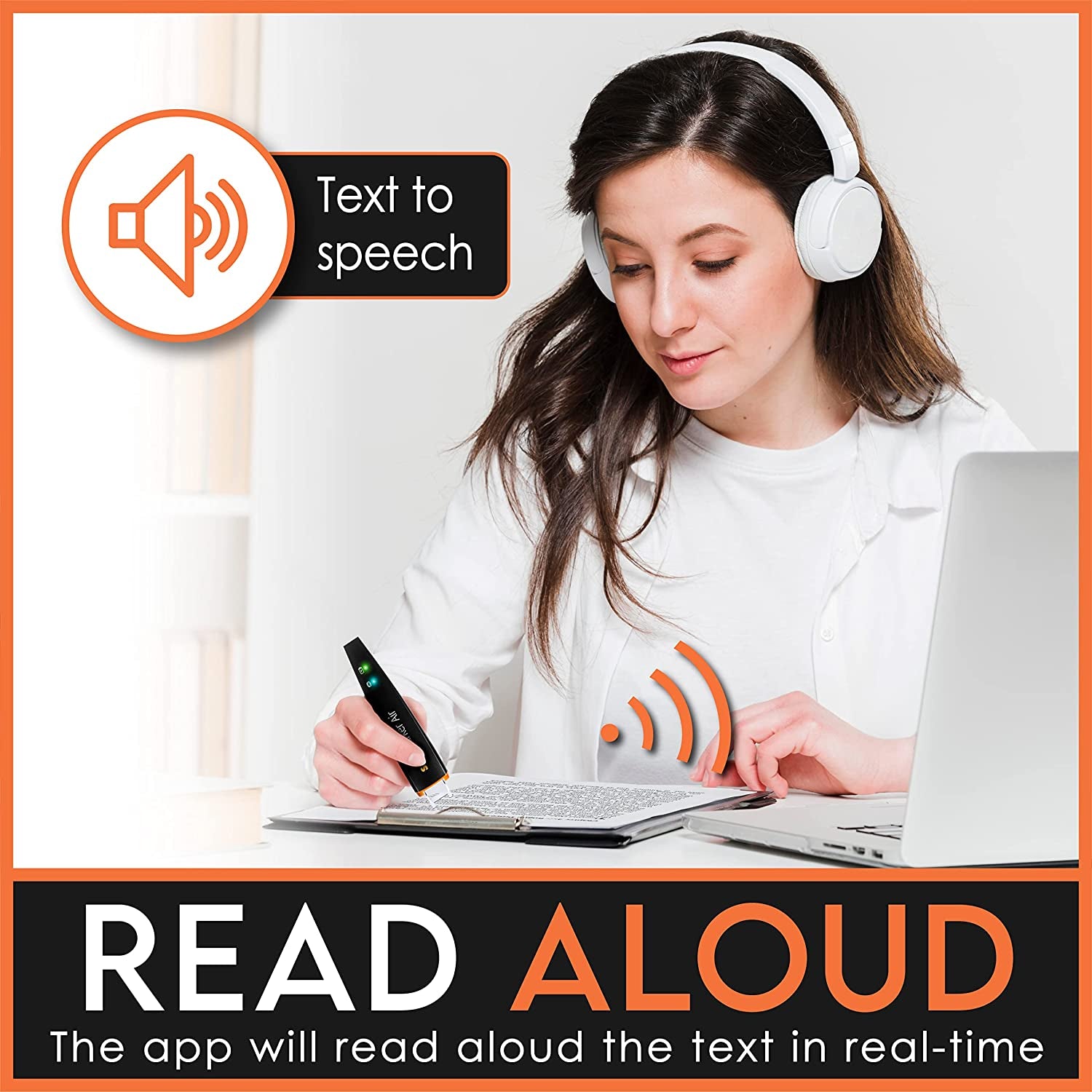 Air Reading Pen & Scanning Translator | Multilingual Support for Dyslexia, Educators, and Professionals - Compatible with Mac, Windows, iOS & Android