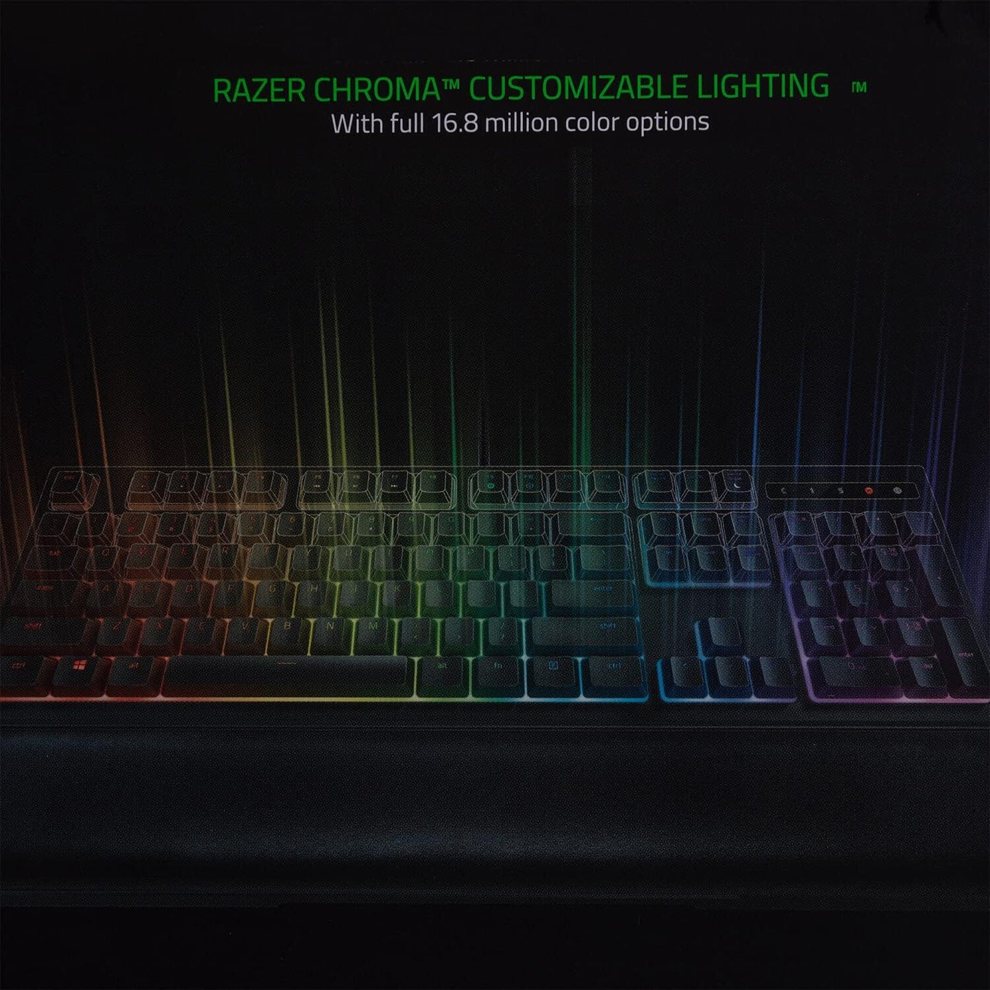 Ornata Chroma Gaming Keyboard with Hybrid Mechanical Key Switches, Customizable RGB Lighting, Individually Backlit Keys, Detachable Wrist Rest, and Programmable Macros